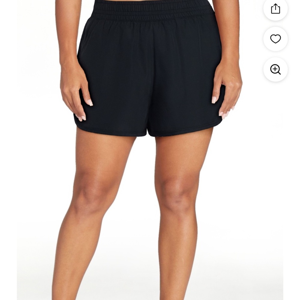 Athletic Works Black Elastic-Waist Women's Athletic Shorts